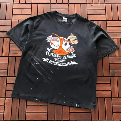 ¥~109 SAINT MICHAEL T-SHIRT 77010308 (im 176CM 58KG iwear size M in the photo)