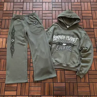 TOP¥~ 129 PANTS¥~ 129 BROKEN PLANET HOODIE TROUSERS FLEECE 77010838