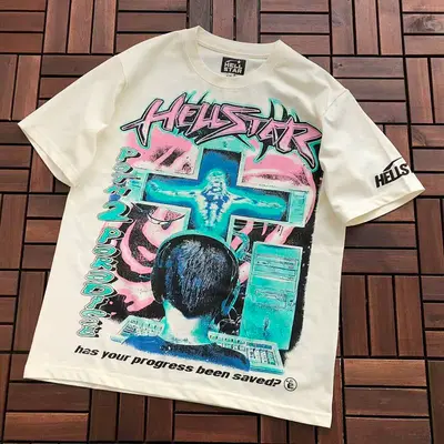 ￥~79 HELLSTAR T-SHIRT 77011647 (im 176CM 58KG iwear size M in the photo)