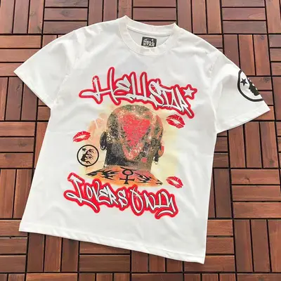 ￥~79 HELLSTAR T-SHIRT 77011620 (im 176CM 58KG iwear size M in the photo)