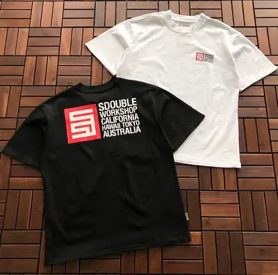 ¥~85 S/DOUBLE T-SHIRT 77012117 (im 176CM 58KG iwear size M in the photo)