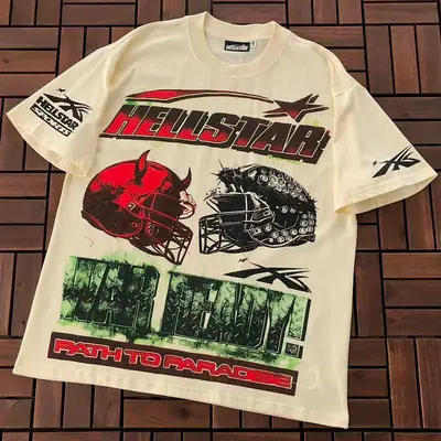 ¥~95 HELLSTAR T-SHIRT 55013008 (im 185CM 80KG iwear size S in the photo)