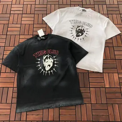 ¥~95 THUG CLUB T-SHIRT 77020111 (im 185CM 80KG iwear size 2 in the photo)