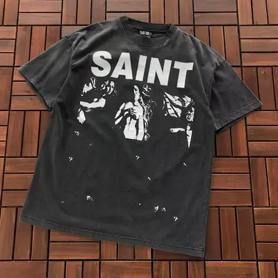 ¥~115 SAINT MICHAEL T-SHIRT 55020581 (im 176CM 58KG iwear size M in the photo)