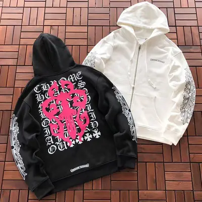 ￥~288 CH🔥OM🔥 HE🔥RTS HOODIE FLEECE 55022658 (im 185CM 80KG iwear size L in the photo)