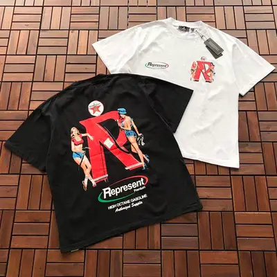 ￥~115 REPRESENT T-SHIRT 66030440 (im 176CM 58KG iwear size M in the photo)
