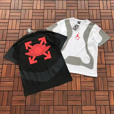 ￥~79 AIR J🔥RD🔥N & O🔥🔥-W🔥🔥TE T-SHIRT 77030503 (im 185CM 70KG iwear size L in the photo)