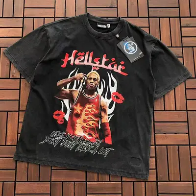 ¥~89 HELLSTAR T-SHIRT 77031758 (im 185CM 80KG iwear size M in the photo)
