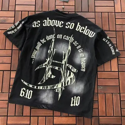 ¥~89 HELLSTAR T-SHIRT 77031756 (im 185CM 80KG iwear size M in the photo)