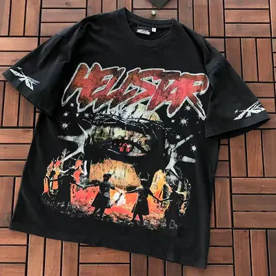 ¥~86 HELLSTAR T-SHIRT 77031754 (im 185CM 80KG iwear size M in the photo)