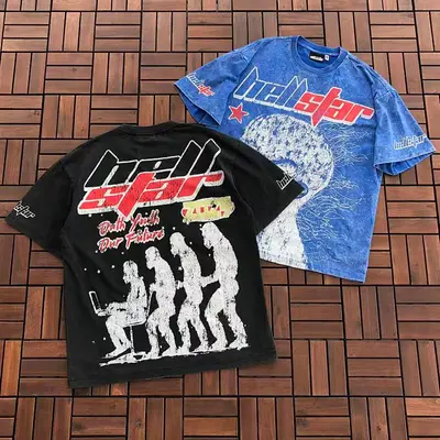 ¥~89 HELLSTAR T-SHIRT 77031722 (im 185CM 80KG iwear size L in the photo)