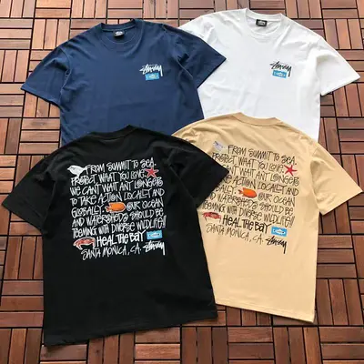 ￥~79 ST🔥S🔥Y & HEAL THE BAY T-SHIRT 55032347 (im 185CM 80KG iwear size L in the photo)