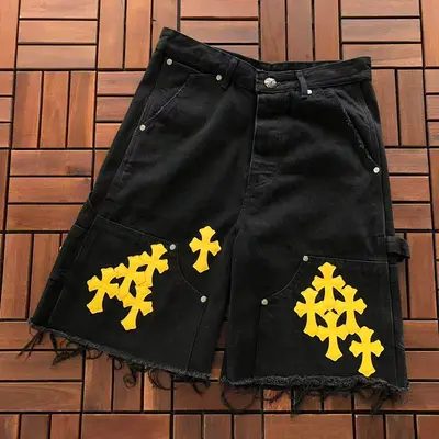￥~199 CH🔥OM🔥 HE🔥RTS SHORTS JEANS 77040716 (im 176CM 58KG iwear size 30 in the photo)