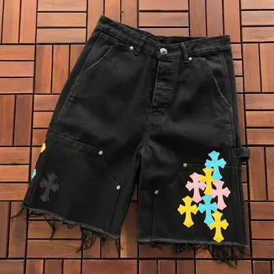 ￥~199 CH🔥OM🔥 HE🔥RTS SHORTS JEANS 77040721 (im 176CM 58KG iwear size 30 in the photo)