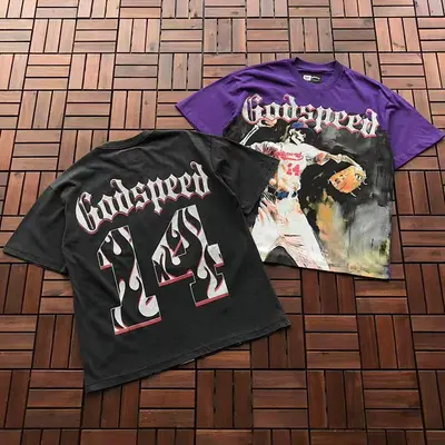 BLACK￥~89 PURPLE￥~85 GODSPEED T-SHIRT 77040704 (im 176CM 58KG iwear size M in the photo)