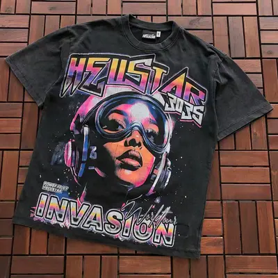 ￥~89 HELLSTAR T-SHIRT 77040678 (im 176CM 58KG iwear size S in the photo)