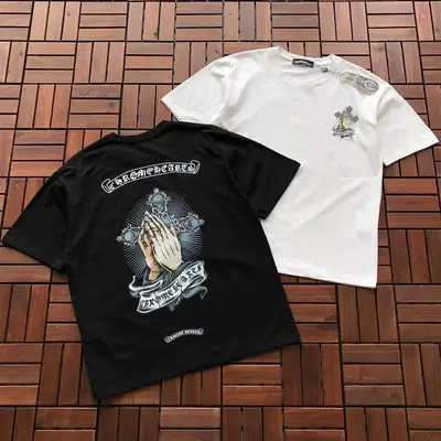 ￥~85 CH🔥OM🔥 HE🔥RTS T-SHIRT 77040832 (im 176CM 58KG iwear size M in the photo)
