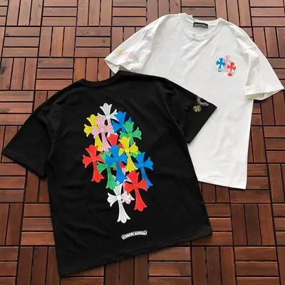 ￥~85 CH🔥OM🔥 HE🔥RTS T-SHIRT 77040816 (im 176CM 58KG iwear size M in the photo)