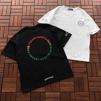 ￥~85 CH🔥OM🔥 HE🔥RTS T-SHIRT 77040818 (im 176CM 58KG iwear size M in the photo)