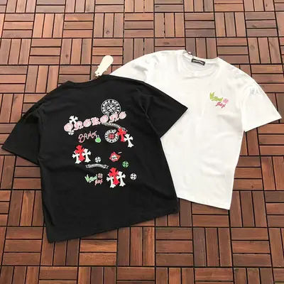￥~85 CH🔥OM🔥 HE🔥RTS T-SHIRT 77040843 (im 176CM 58KG iwear size M in the photo)