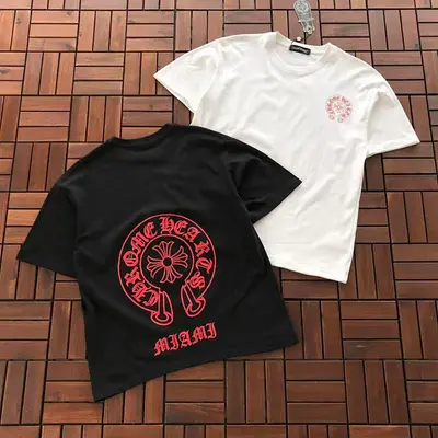 ￥~85 CH🔥OM🔥 HE🔥RTS T-SHIRT 77040826 (im 176CM 58KG iwear size M in the photo)