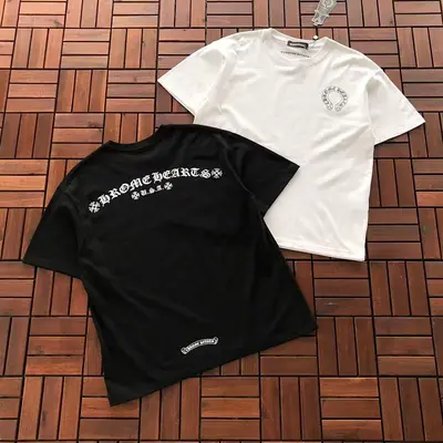 ￥~85 CH🔥OM🔥 HE🔥RTS T-SHIRT 77040827 (im 176CM 58KG iwear size M in the photo)