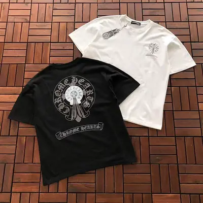 ￥~85 CH🔥OM🔥 HE🔥RTS T-SHIRT 77040825 (im 176CM 58KG iwear size M in the photo)