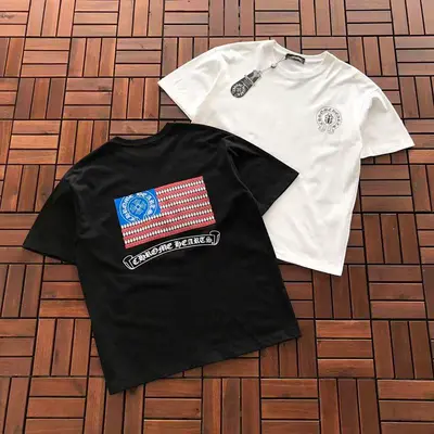 ￥~85 CH🔥OM🔥 HE🔥RTS T-SHIRT 77040824 (im 176CM 58KG iwear size M in the photo)