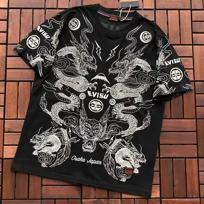 ￥~125 EVISU T-SHIRT 66040989 (im 185CM 80KG iwear size M in the photo)
