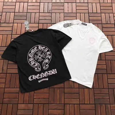 ￥~85 CH🔥OM🔥 HE🔥RTS T-SHIRT 77040810 (im 176CM 58KG iwear size M in the photo)