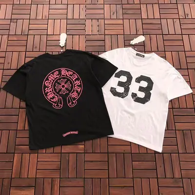 ￥~85 CH🔥OM🔥 HE🔥RTS T-SHIRT 77041067 (im 185CM 70KG iwear size M in the photo)