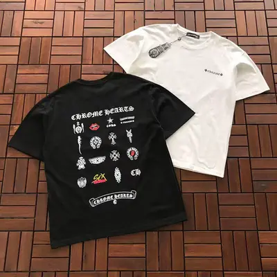 ￥~85 CH🔥OM🔥 HE🔥RTS T-SHIRT 77041042 (im 185CM 70KG iwear size M in the photo)