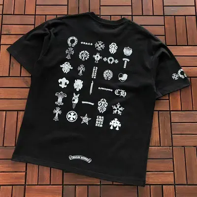 ￥~85 CH🔥OM🔥 HE🔥RTS T-SHIRT 77041091 (im 185CM 70KG iwear size M in the photo)
