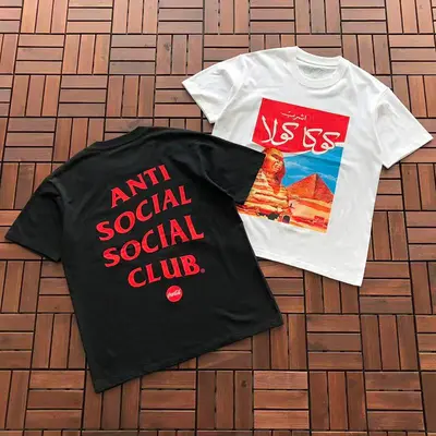 ￥~85 ANTI SOCIAL SOCIAL CLUB & COCACOLA T-SHIRT 55041115 (im 185CM 70KG iwear size M in the photo)