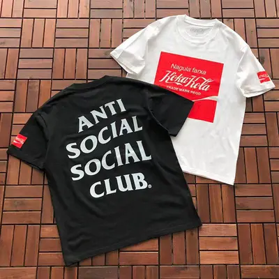 ￥~85 ANTI SOCIAL SOCIAL CLUB & COCACOLA T-SHIRT 55041104 (im 185CM 70KG iwear size M in the photo)