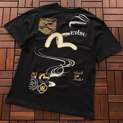 ￥~89 EVISU & P🔥LA🔥E T-SHIRT 55041280 (im 185CM 70KG iwear size M in the photo)