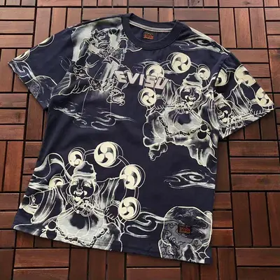 ￥~89 EVISU T-SHIRT 55041728 (im 185CM 70KG iwear size M in the photo)