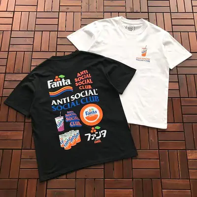 ￥~85 ANTI SOCIAL SOCIAL CLUB & FANTA T-SHIRT 55041242 (im 185CM 70KG iwear size M in the photo)