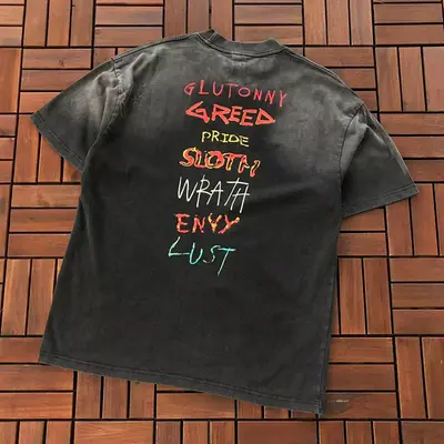 ￥~115 SAINT MICHAEL T-SHIRT 55041320 (im 185CM 70KG iwear size S in the photo)