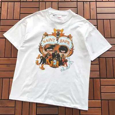 ￥~109 SAINT MICHAEL & BAPE T-SHIRT 55041328 (im 185CM 70KG iwear size S in the photo)