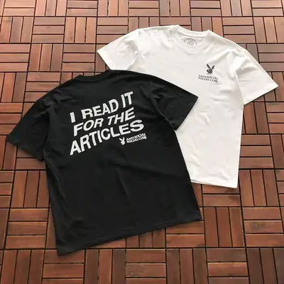 ￥~85 ANTI SOCIAL SOCIAL CLUB & PLAY BOY T-SHIRT 55041609 (im 185CM 70KG iwear size L in the photo)