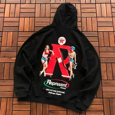 ¥~185 REPRESENT HOODIE 66041922 (im 176CM 58KG iwear size M in the photo)
