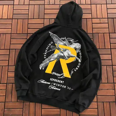 ¥~185 REPRESENT HOODIE 66041919 (im 176CM 58KG iwear size M in the photo)