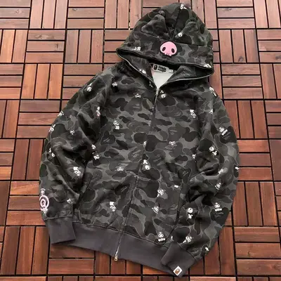 ¥~305 BAPE HOODIE FLEECE 55042227 (im 176CM 58KG iwear size M in the photo)