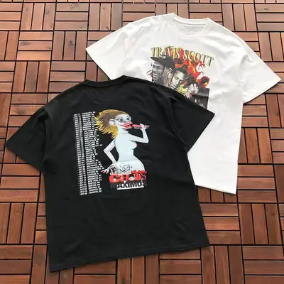 ¥~79 TRAVIS SCOTT T-SHIRT 77042123 (im 185CM 80KG iwear size M in the photo)