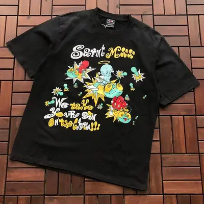 ¥~95 SAINT MICHAEL T-SHIRT 77042357 (im 176CM 58KG iwear size M in the photo)
