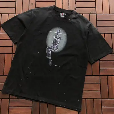 ¥~95 SAINT MICHAEL T-SHIRT 77042350 (im 176CM 58KG iwear size S in the photo)