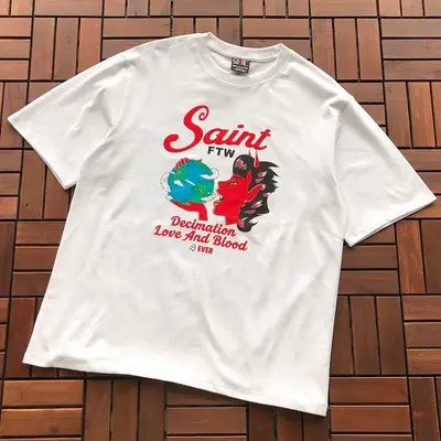 ¥~85 SAINT MICHAEL T-SHIRT 77042396 (im 176CM 58KG iwear size M in the photo)