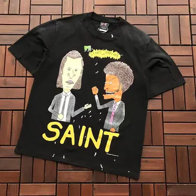 ￥~95 SAINT MICHAEL T-SHIRT 77042333 (im 176CM 58KG iwear size S in the photo)