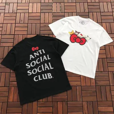 ¥~85 ANTI SOCIAL SOCIAL CLUB & SANRIO T-SHIRT 55051894 (im 185CM 70KG iwear size M in the photo)